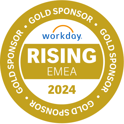 Workday Rising 2024 Gold Sponsor badge