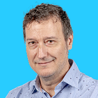 Pablo Sierra cyan background